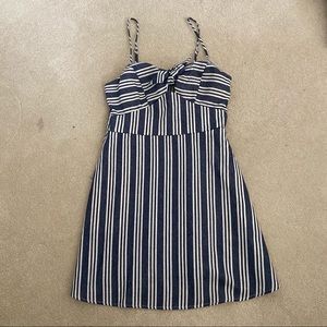Blue and White Striped Mini Dress